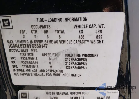 2000 Oldsmobile Alero Gl2 from USA, damaged, VIN 1G3NL52T8YC339147